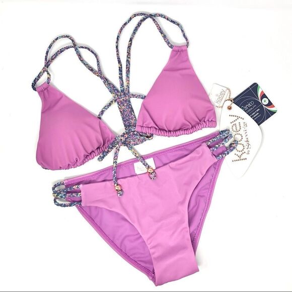 Nwt Kooey Australia "Katie" Purple Bikini US XS - Picture 9 of 16